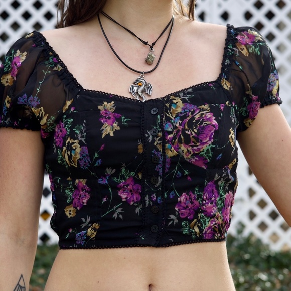 Corset style floral blouse - Picture 2 of 4